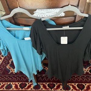 Blue and Black body suit shirt